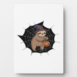 Spooky Sloth Halloween Fun - Cute Trick-or-Treat A Plaque