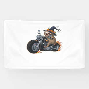 Spooky Sloth Motorcycle Ride Halloween Biker Fun C Banner