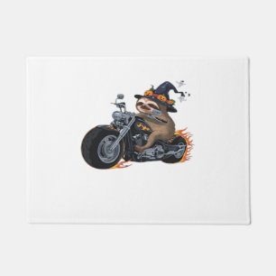 Spooky Sloth Motorcycle Ride Halloween Biker Fun C Doormat