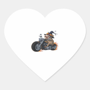 Spooky Sloth Motorcycle Ride Halloween Biker Fun C Heart Sticker