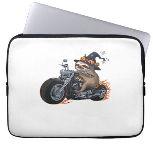 Spooky Sloth Motorcycle Ride Halloween Biker Fun C Laptop Sleeve