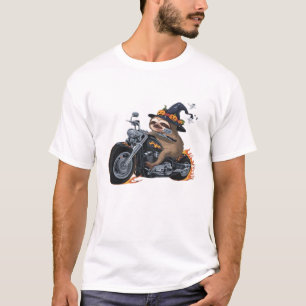 Spooky Sloth Motorcycle Ride Halloween Biker Fun C T-Shirt