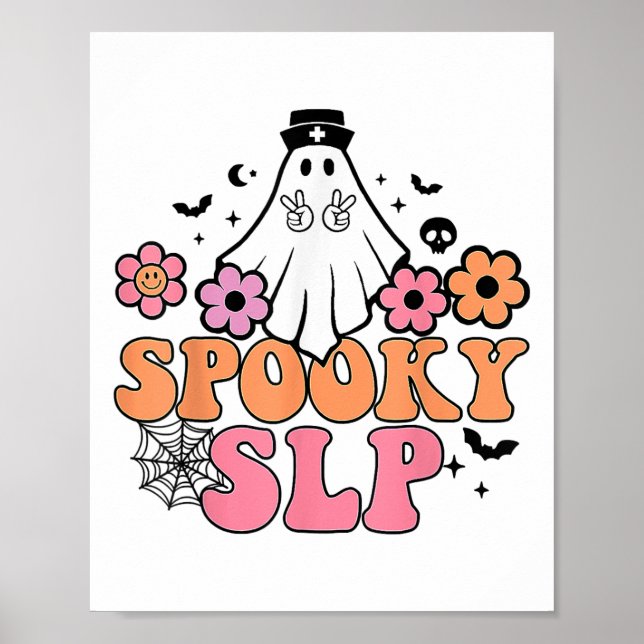 Spooky Slp Speech Language Pathologist Cute Ghost  Poster (Front)
