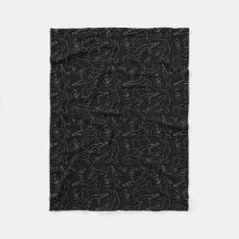 Spooky Small Black Cat Nap Fleece Blanket (Black)