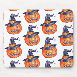 Spooky smiling Halloween pumpkin Mouse Mat
