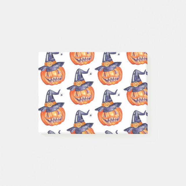 Spooky smiling Halloween pumpkin Post-it Notes (Front)