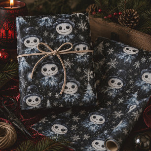 Spooky Snowman Gothic Christmas Wrapping Paper Sheet