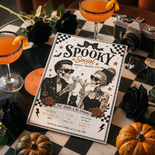 Spooky Social Halloween Cocktail Party Holiday Card