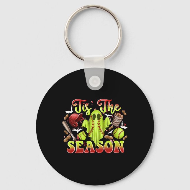 Spooky Softll Ghost Costume Funny Halloween Tis Th Key Ring (Front)