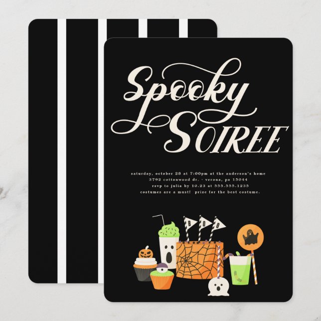 Spooky Soiree Halloween Party Invitation (Front/Back)