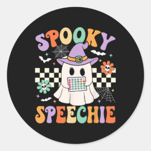 Spooky Speechie Speech Therapy Halloween Retro Slp Classic Round Sticker