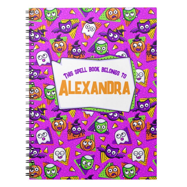 Spooky Spell Book Halloween Personalised Notebook (Front)