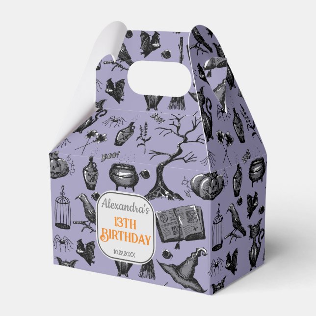 Spooky Spellbinding Halloween Birthday Party Favour Box (Front Side)