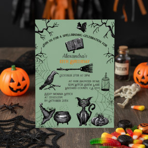 Spooky Spellbinding Halloween Birthday Party Invitation
