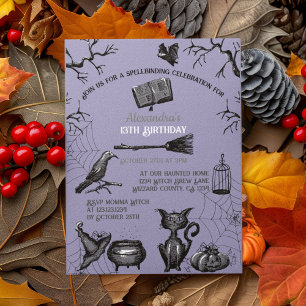Spooky Spellbinding Halloween Birthday Party Invitation