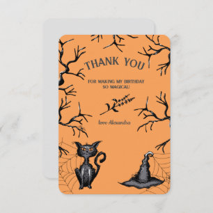 Spooky Spellbinding Halloween Birthday Party  Thank You Card