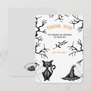 Spooky Spellbinding Halloween Birthday Party Thank You Card