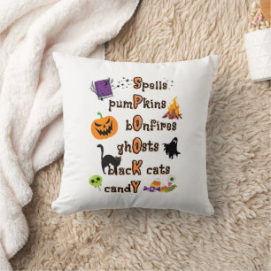 SPOOKY Spelling with all things Halloween Cushion