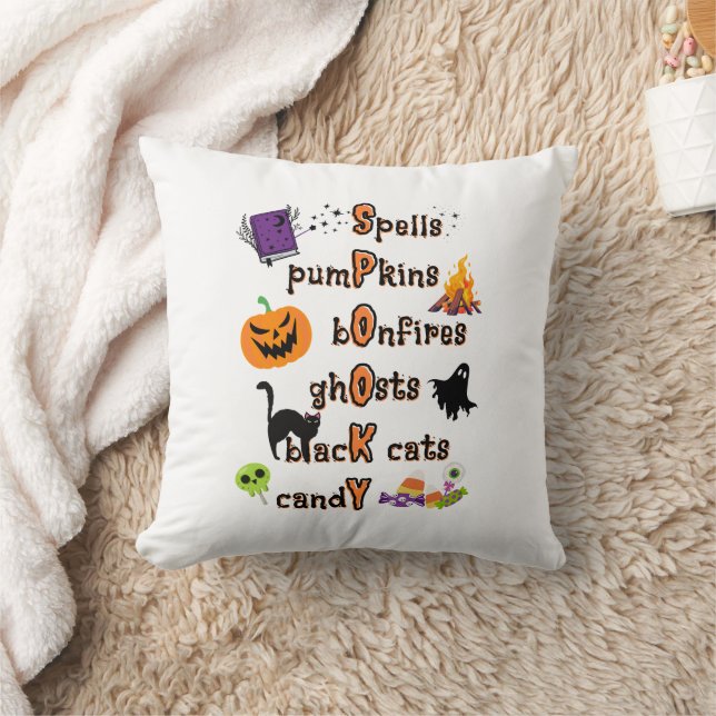 SPOOKY Spelling with all things Halloween Cushion (Blanket)