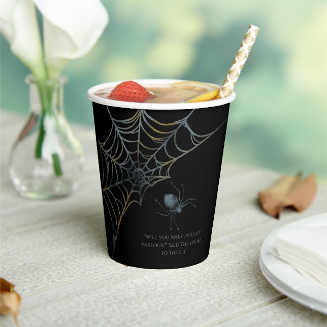 Spooky spider and Spider web Halloween  Paper Cups (Insitu)