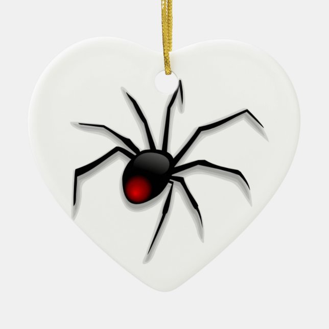 Spooky Spider and Web Ceramic Tree Decoration (Front)