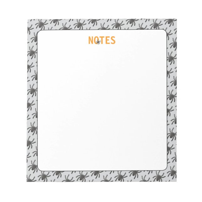 Spooky Spider Halloween Notepad (Front)