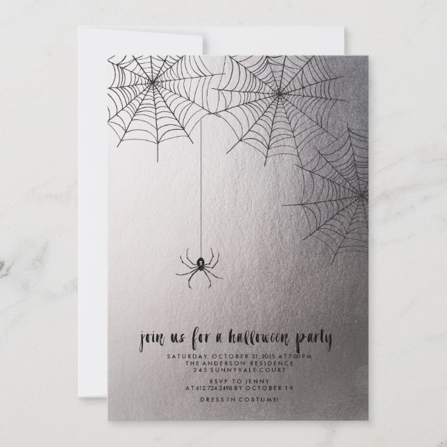 SPOOKY SPIDER HALLOWEEN party invitation (Front)