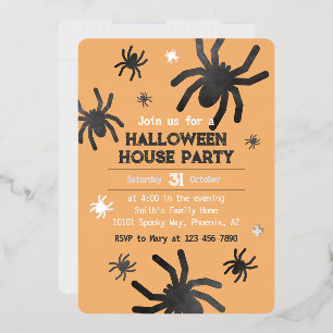 Spooky Spider Happy Halloween Party Invitation