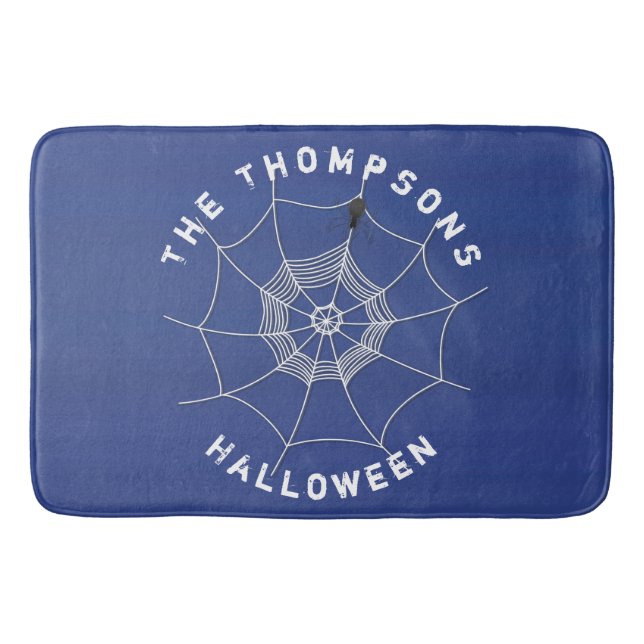 Spooky Spider in Spider Web Bath Mat (Front)