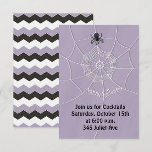 Spooky Spider in Spider Web Invitation
