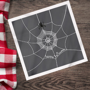 Spooky Spider in Spider Web Napkin