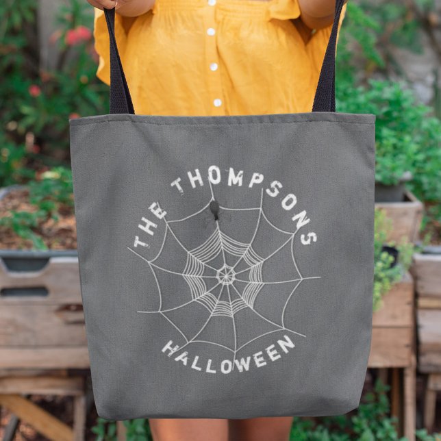 Spooky Spider in Spider Web Personalised Tote Bag (Creator Uploaded)
