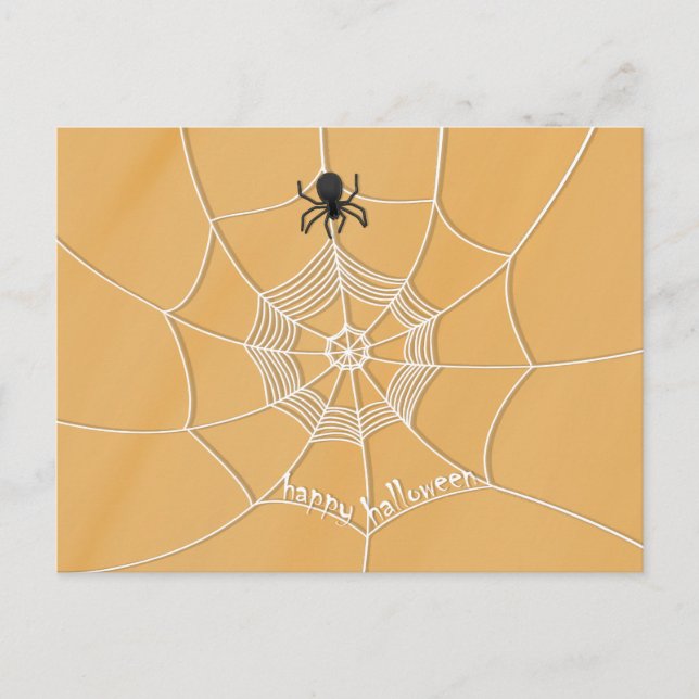 Spooky Spider in Spider Web Postcard (Front)