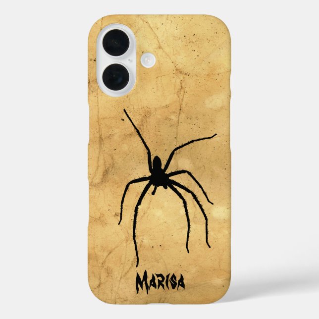 Spooky Spider on Tan Grunge Background Case-Mate iPhone Case (Back)