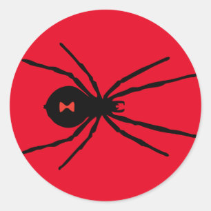 Spooky Spider Stickers on Blood Red Background
