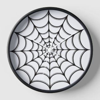 Spooky Spider Web Halloween Wall Clock