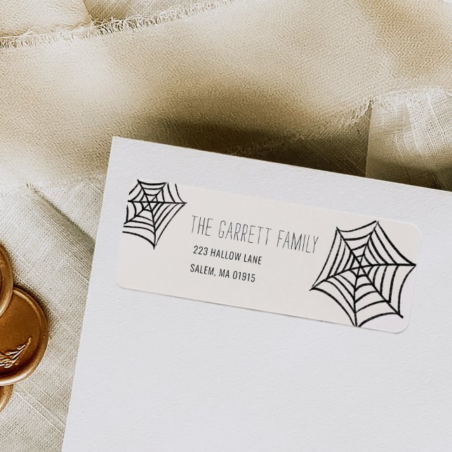 Spooky Spider Web Illustration Return Address (Spooky Spider Web Illustration Return Address Label)