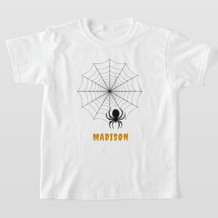 Spooky Spider & Web Personalised Halloween T-Shirt