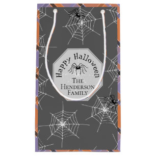 Spooky Spider Web Plaid Gift Bag