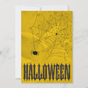 Spooky Spiders & Cobwebs Halloween Invitation