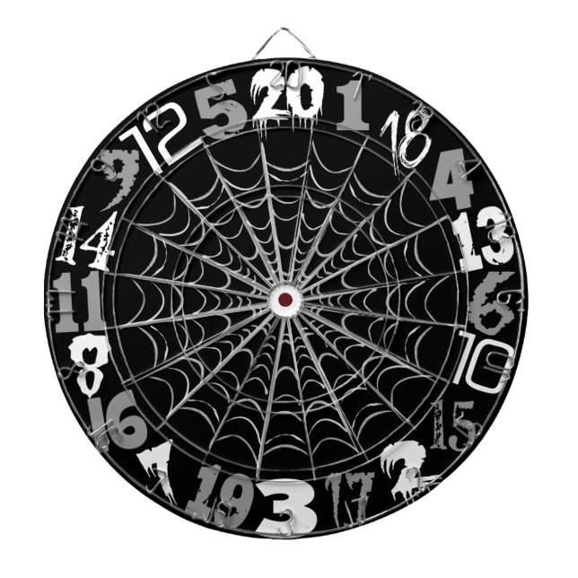 Spooky Spiderweb Halloween Dartboard (Front)