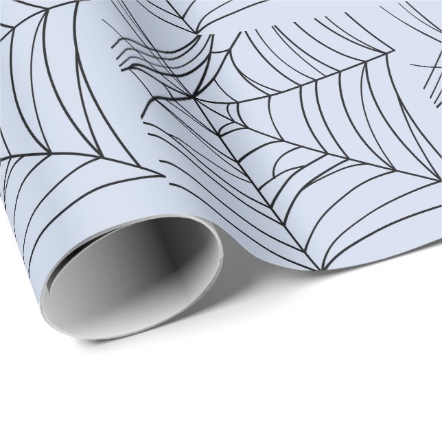 Spooky Spiderwebs Creepy Halloween Party Wrapping Paper (Roll Corner)