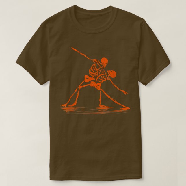 Spooky Spooktober Dancing Skeletons Meme  T-Shirt (Design Front)
