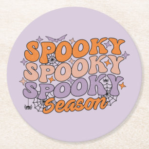 Spooky Spooky Spooky Season Round Paper Coaster