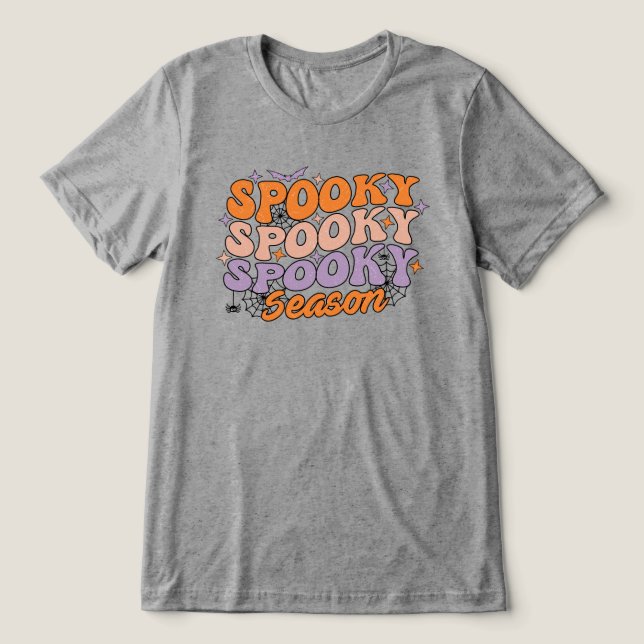 Spooky Spooky Spooky Season Tri-Blend Shirt (Design Front)