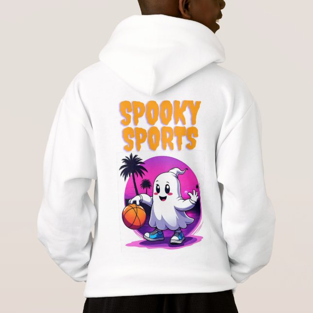 Spooky Sports Kids Halloween T-Shirt – Funny Ghost (Back)