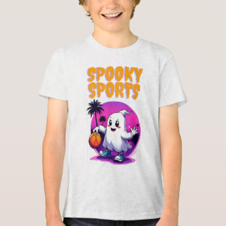 Spooky Sports Kids Halloween T-Shirt – Funny Ghost Tri-Blend Shirt