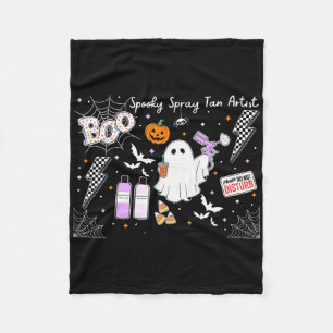 Spooky Spray Tan Artist Ghost Halloween Tanning Be Fleece Blanket