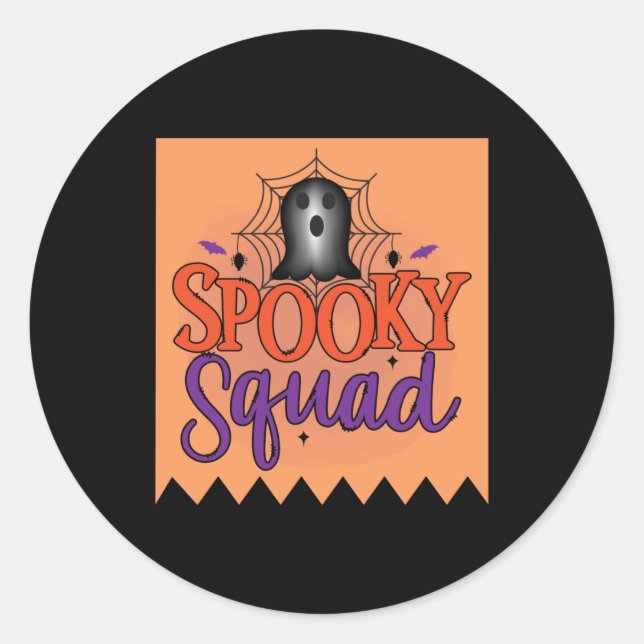 Spooky squad classic round sticker (Front)