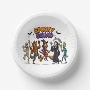 Spooky Squad Cute Halloween Monsters Paper Plate